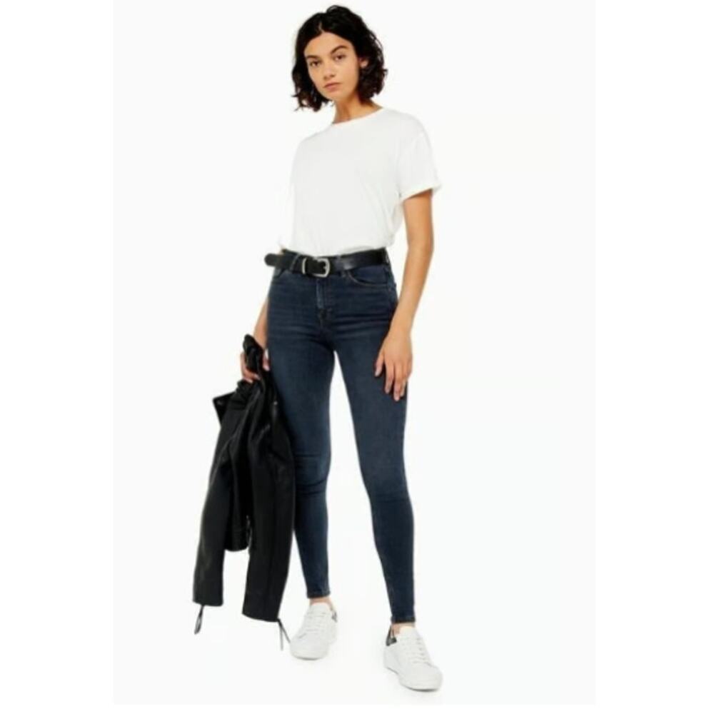 Topshop Jamie High Rise Skinny Jeans W24 L28 Dark Wash NWT